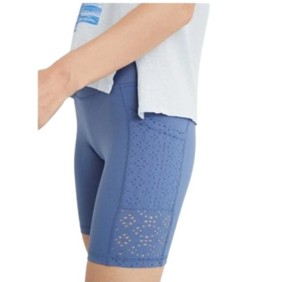 aerie Pants - Aerie Move High Waisted 6” Bike Shorts Laser Cut Size M Medium Cornflower Blue